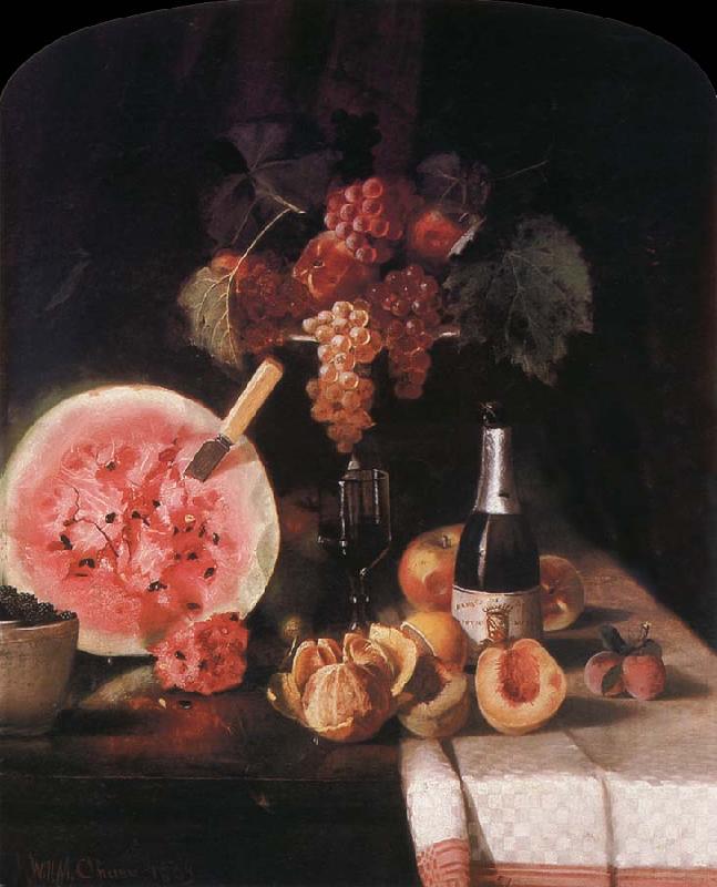 William Merritt Chase Still life and watermelon France oil painting art